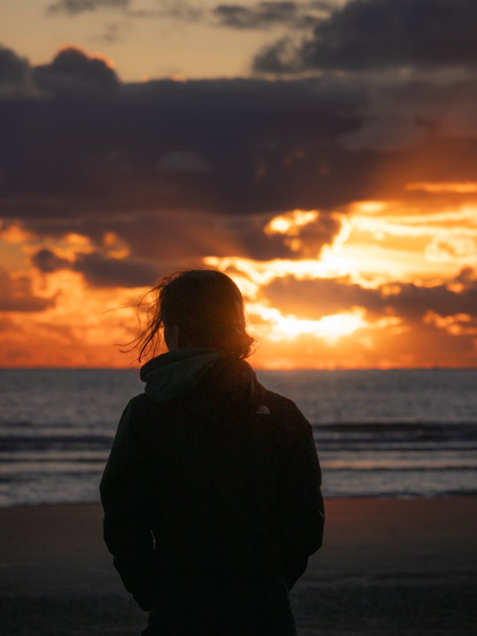 Beautiful ocean waves at sunset